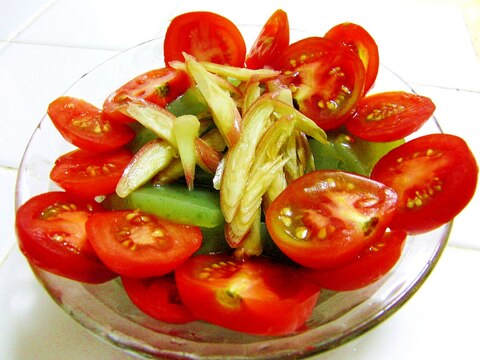 トマトとさしみこんにゃくの簡単サラダ